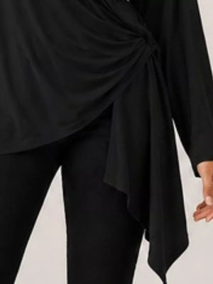 Purple relaxed wrap top with v-neck