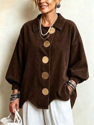 Burgundy oversized jacket with collared