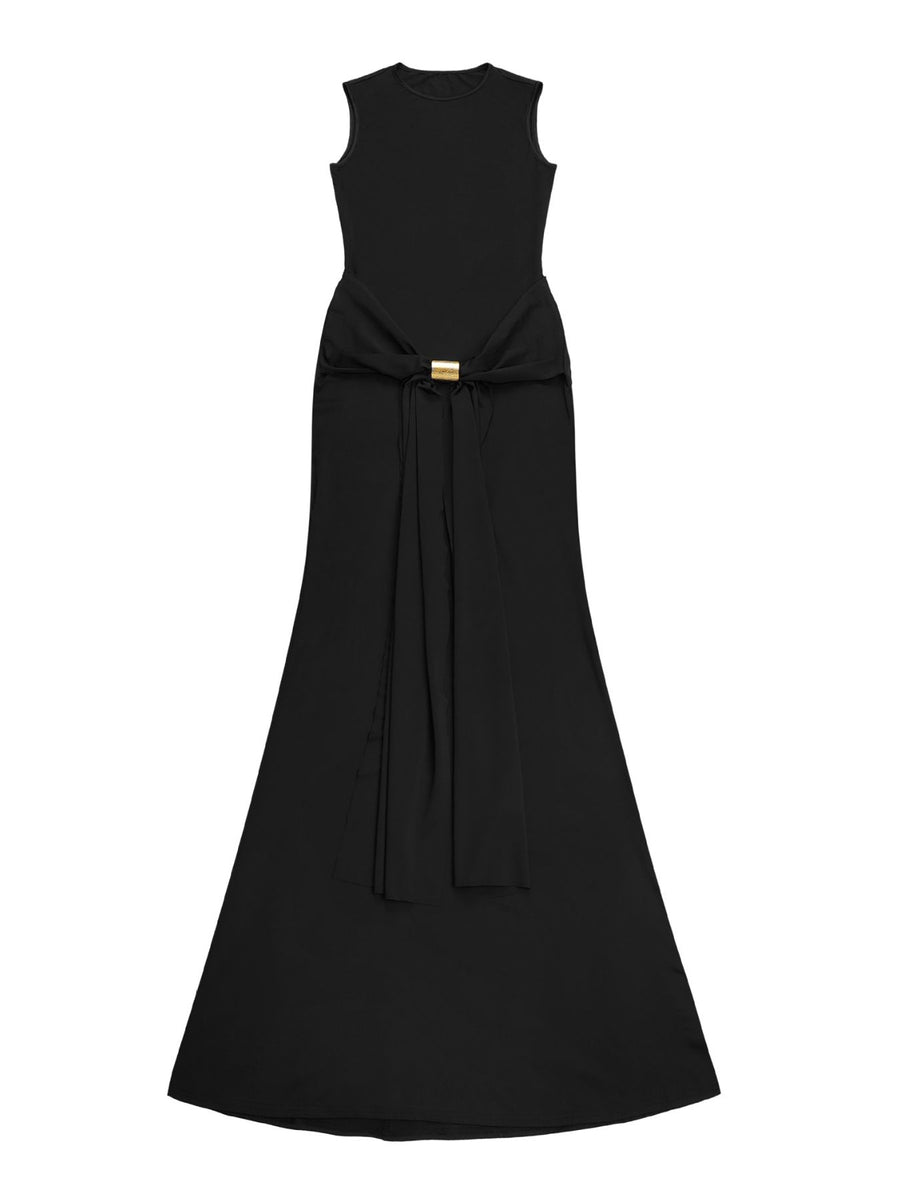 black bodycon dress with maxi and pullover