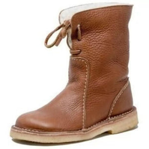 Round Toe Flats Boots in black with round toe