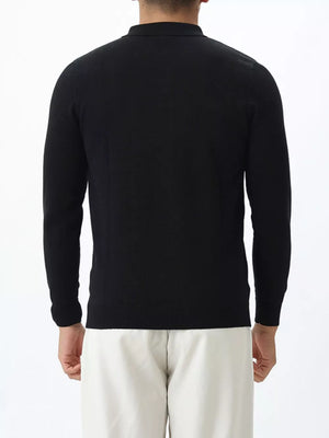 classic polo shirt in chocolate brown with collared