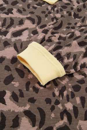 Leopard Print Long Sleeve V-neck Top & Pant Set option 8