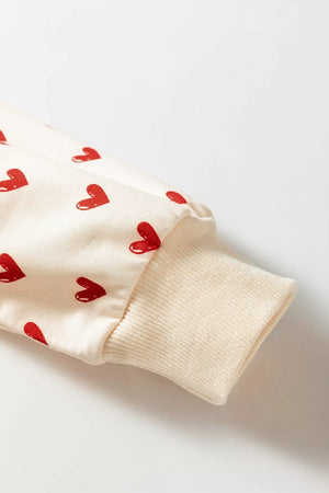 Heart Print Round Neck Long Sleeve Sweatshirt option 5