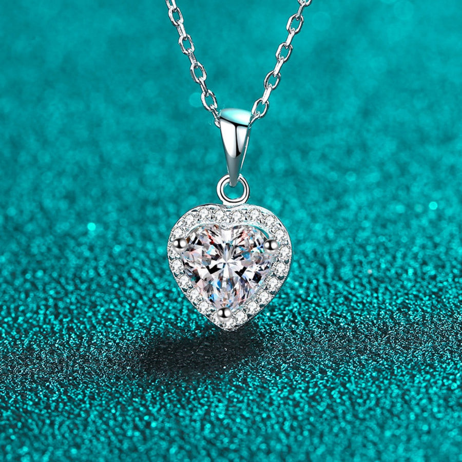 925 sterling silver,Moissanite Carat weight: 2ct Care instructions: Avoid wearin necklace in clear with straight silhouette
