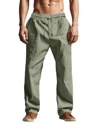 Men's Loose Fit Drawstring Pants Plus Size in Light Blue with drawstring waist