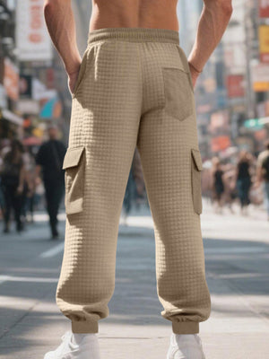 Men's Textured Cargo Joggers Plus Size, view 11
