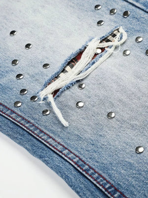 Men's Distressed Wide-leg Jeans option 5
