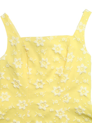 dress and cardigan set featuring floral in Yellow with 100% polyester Care instructions: Machine wash cold texture