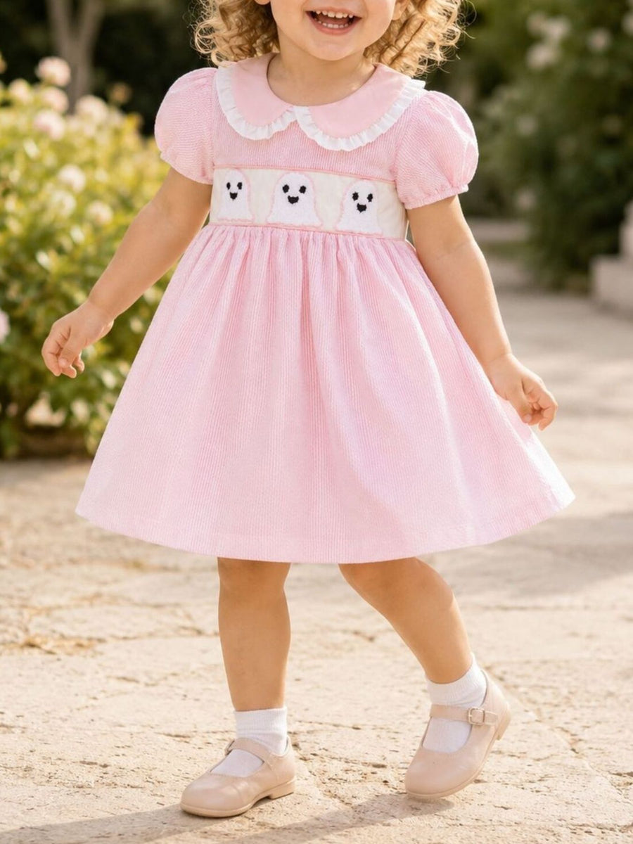 Pink A-line dress with mini and pullover