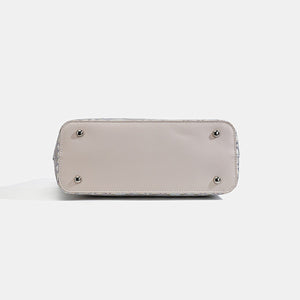 tote featuring geometric in pale lavender with Faux leather Imported Size & texture