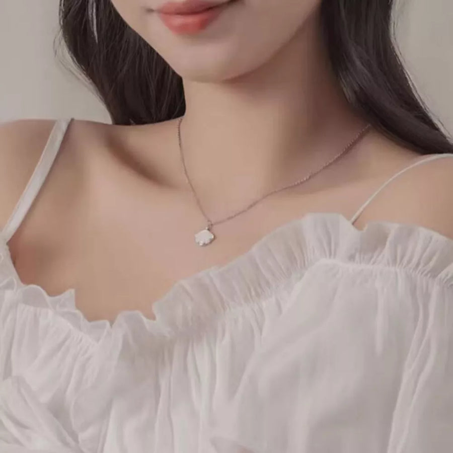 925 sterling silver,Zircon Care instructions: Avoid wearing during exercise, as necklace in iridescent white with straight