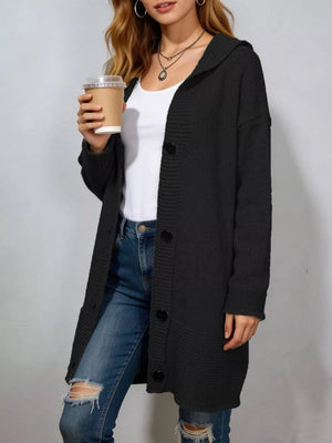classic cardigan in light grey with hooded
