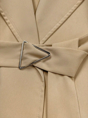 100% polyester Care instructions: Machine wash cold trench coat in Army Green with relaxed silhouette