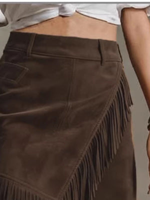 wrap skirt in Army Green with asymmetrical and mini