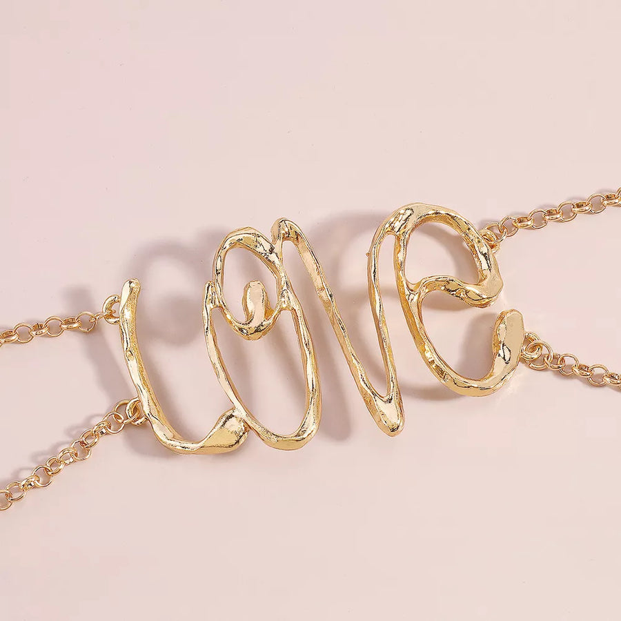 Gold necklace with choker and clasp