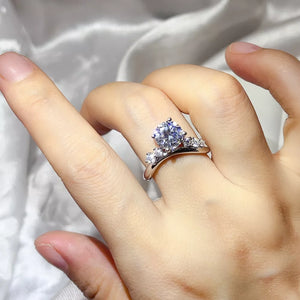 0.3 Carat 925 Sterling Silver Moissanite Ring in this colorway