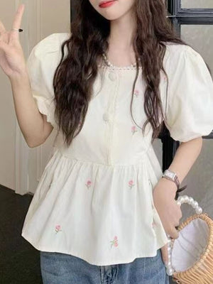 Picture Color blouse with waist-length and pullover