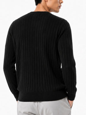 classic crewneck sweater in Brown with crew neck