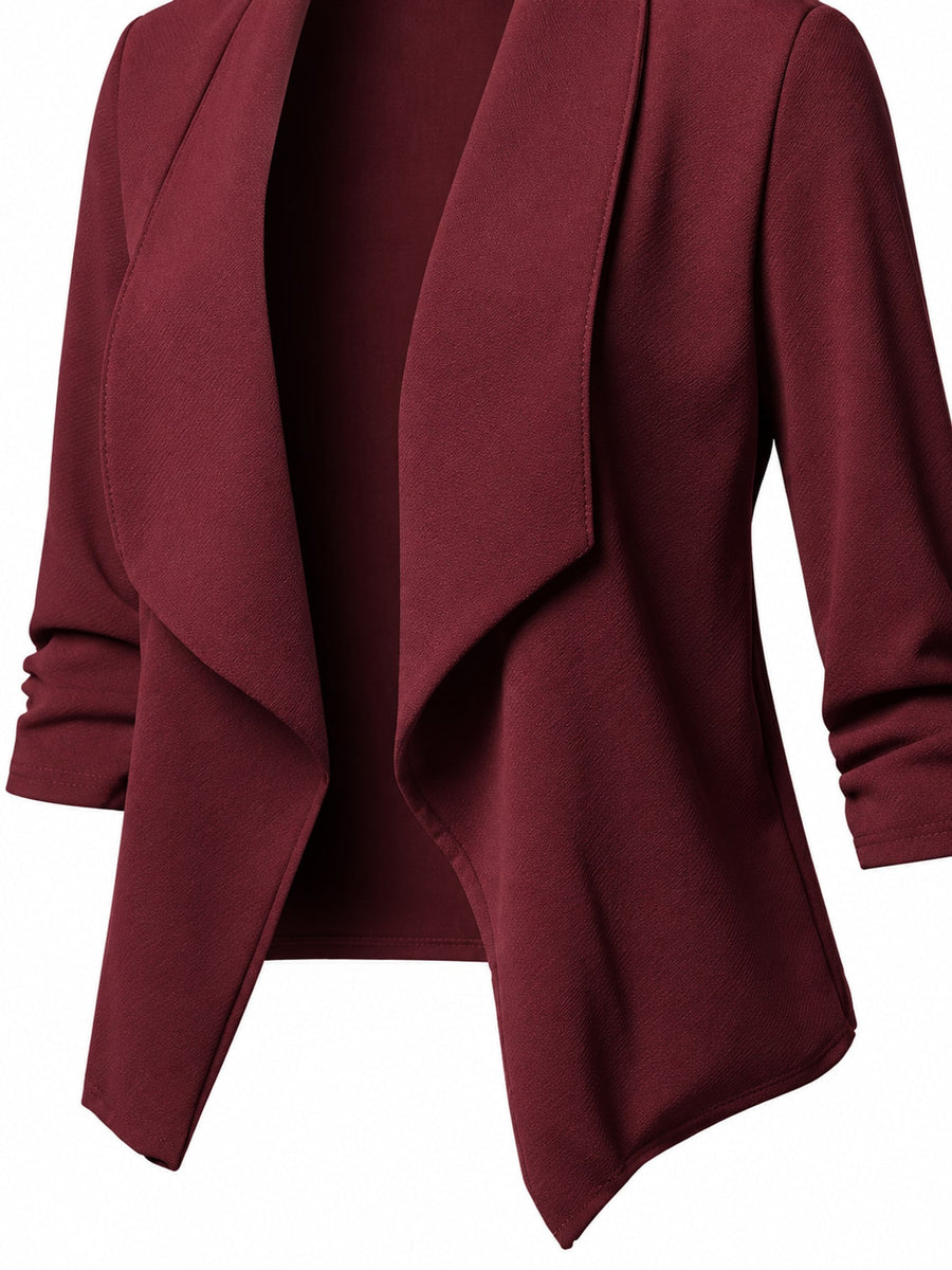 White blazer with plus-size and 3/4 sleeve
