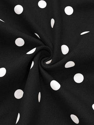 sweatshirt in dark brown with polka dot and drawstring