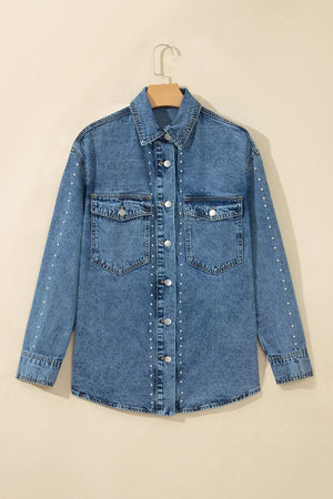western denim jacket in Medium with collared