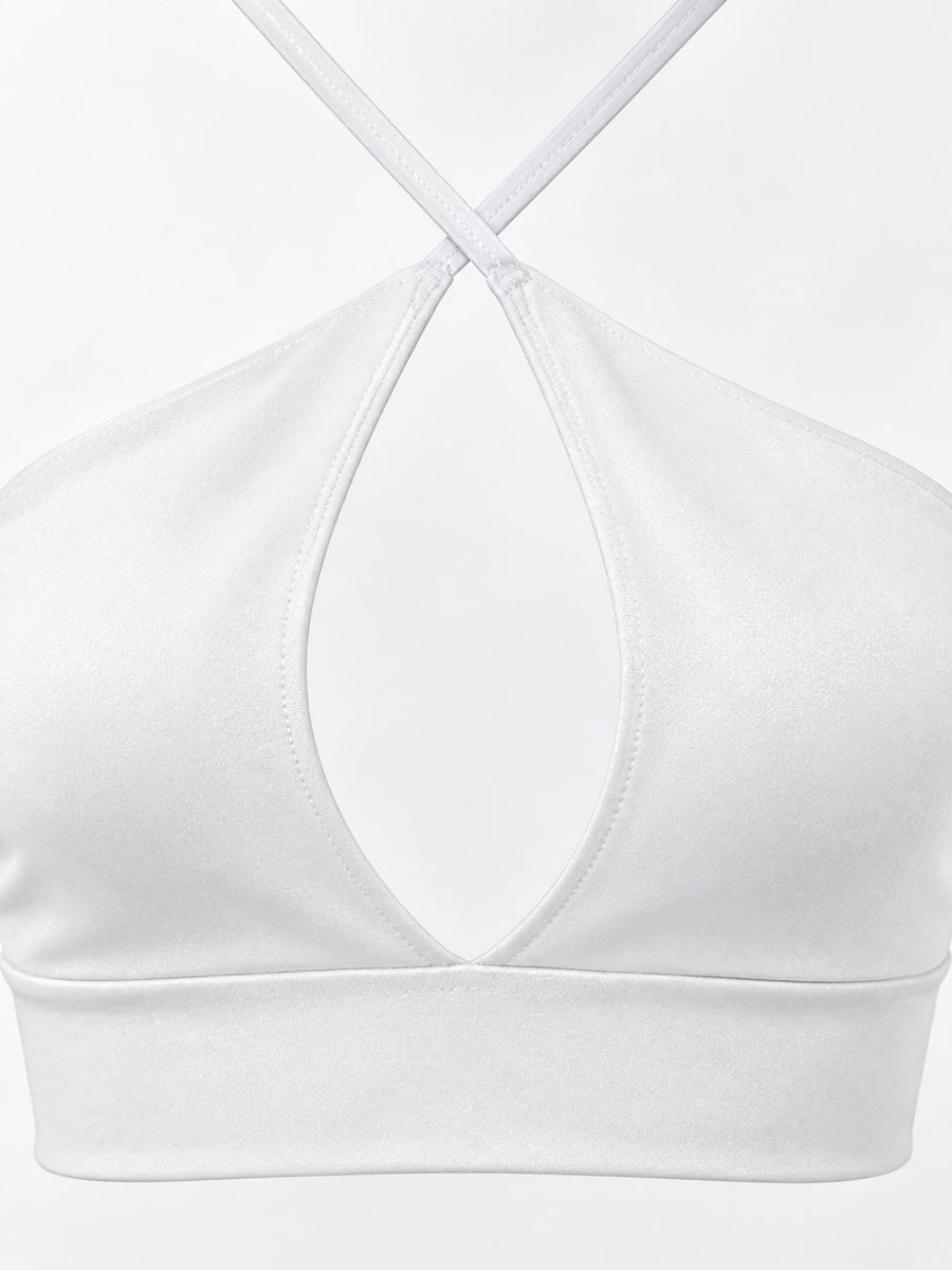 Black halter top with backless and sleeveless