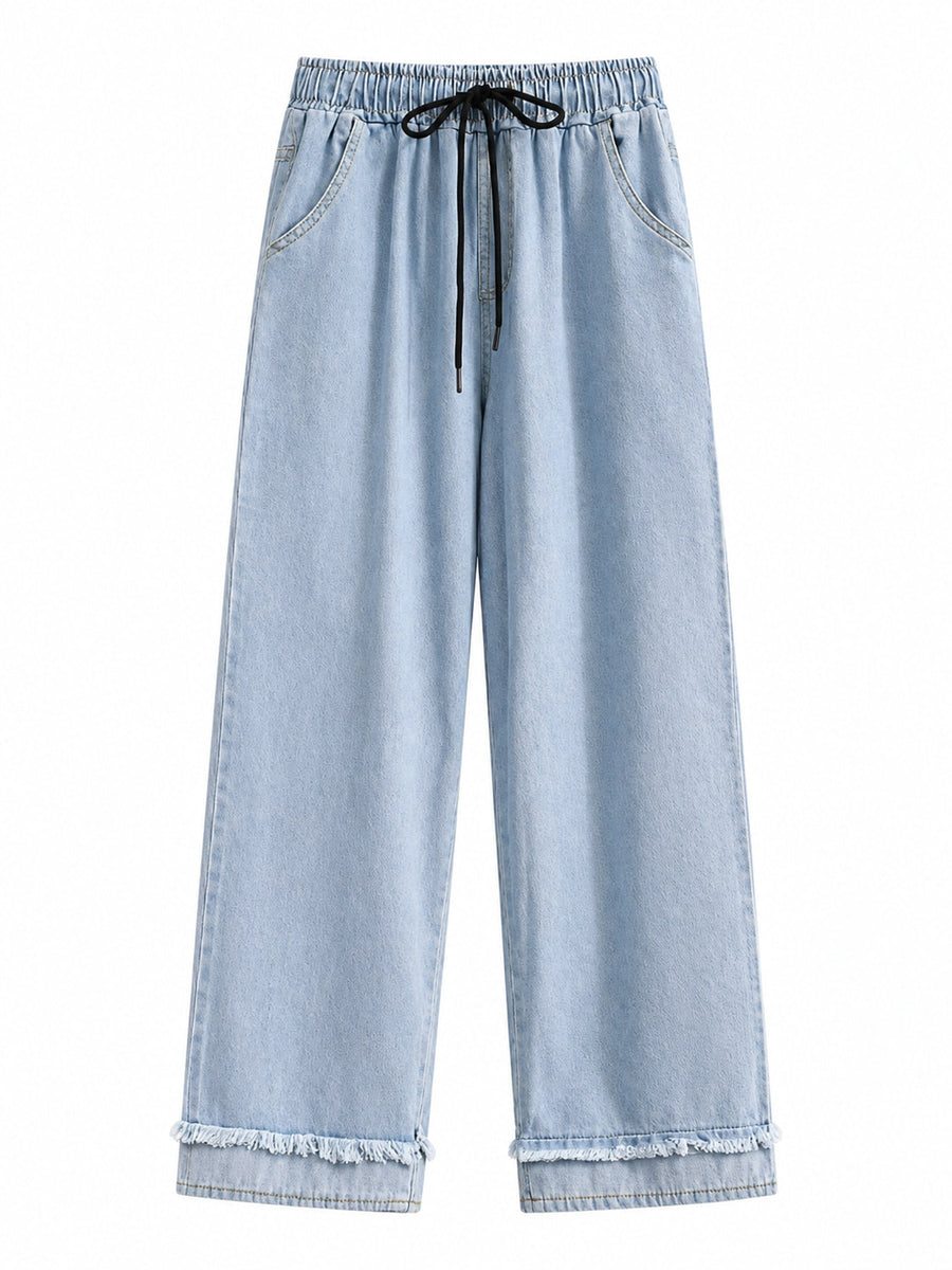 Cotton & wide-leg jeans in Dark Blue with relaxed silhouette