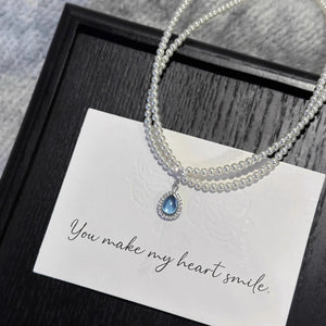 necklace in ivory with double layered and choker length