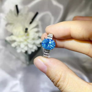 Platinum-Plated,925 sterling silver,Moissanite Carat weight: 3ct Care instructio ring in silver with n/a silhouette