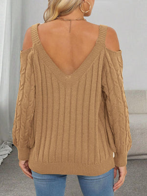pullover sweater featuring cable knit in Rice White with 100% polyester Care instructions: Machine wash cold texture