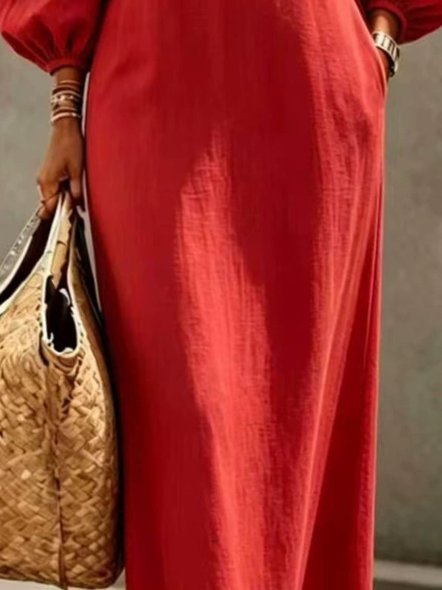 bohemian maxi dress in Sea Green with v-neck