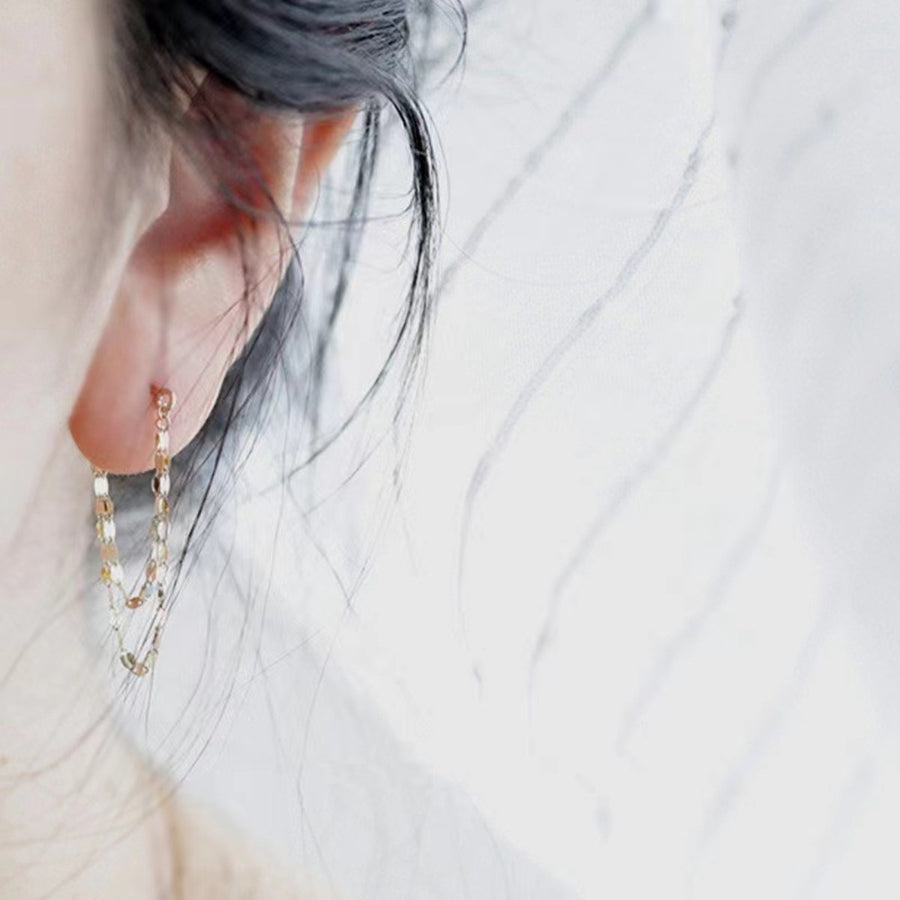 gold earrings with short and post-back