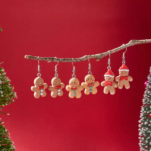 brown earrings with novelty and null