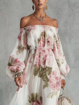 Pink maxi dress with maxi and pullover