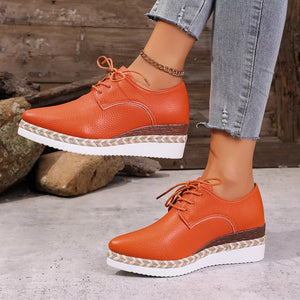 PU Leather, Rubber Imported Size & sneakers in fuchsia with platform wedge silhouette