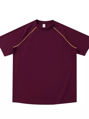Men S Round Neck Short Sleeve T-shirt in Black