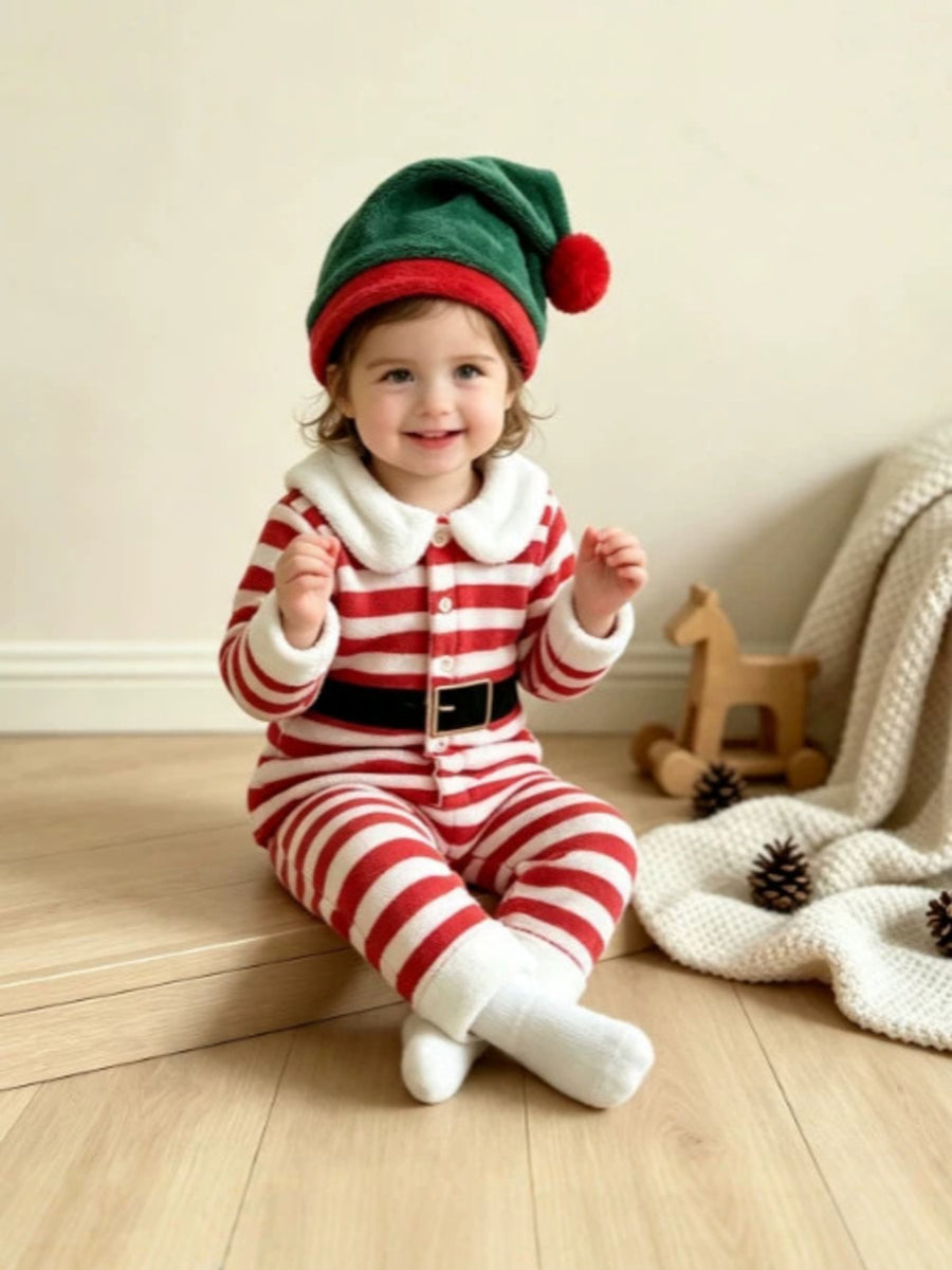 white pajama set featuring button-front and striped