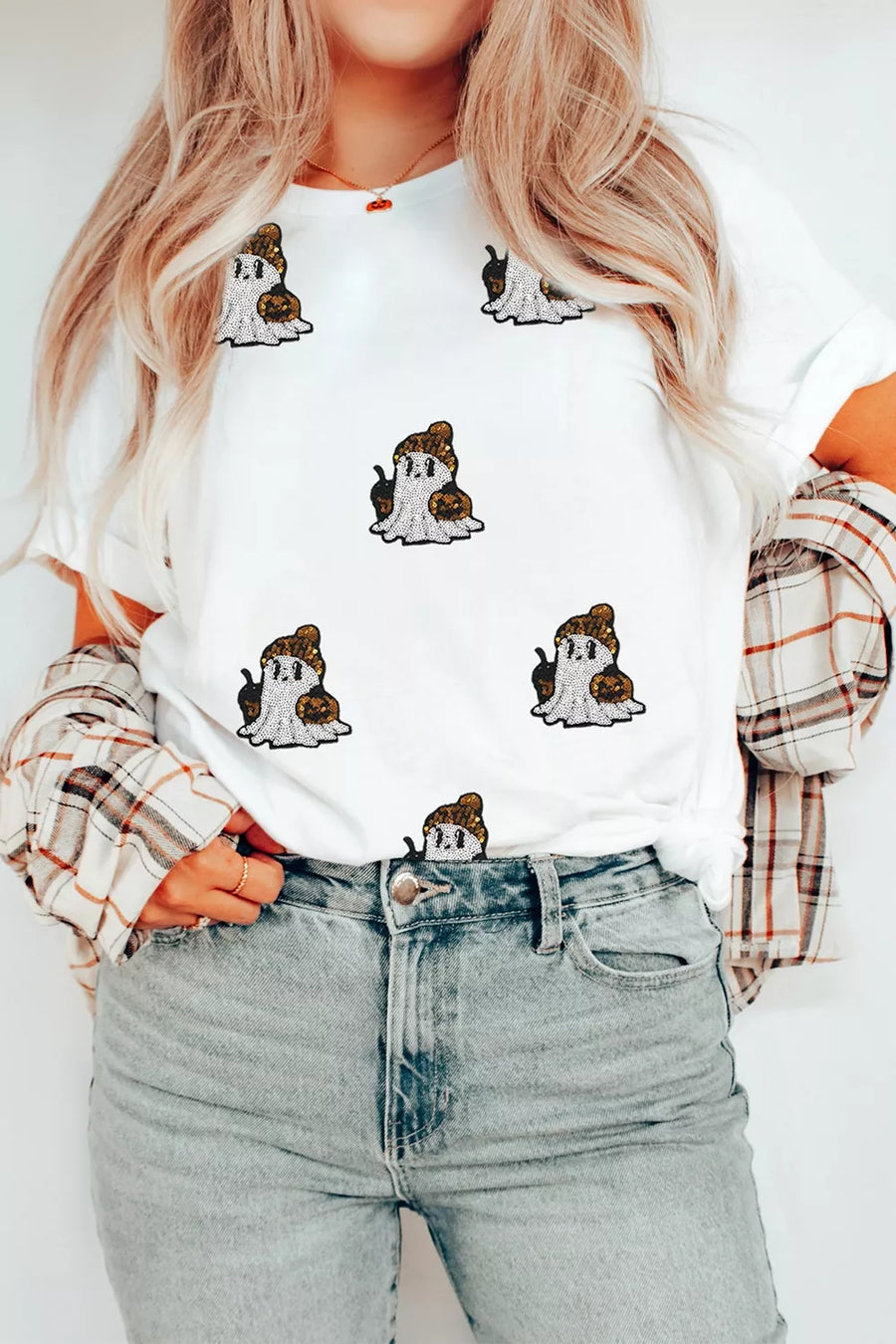 brown t-shirt with plus-size and short sleeve
