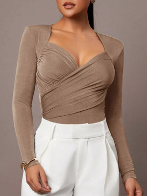 Black bodysuit with stretch and long sleeve