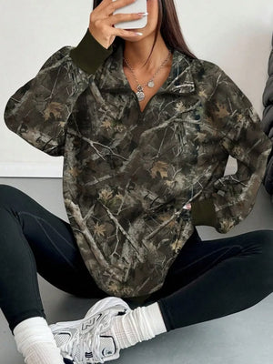 beige relaxed sweatshirt with collared