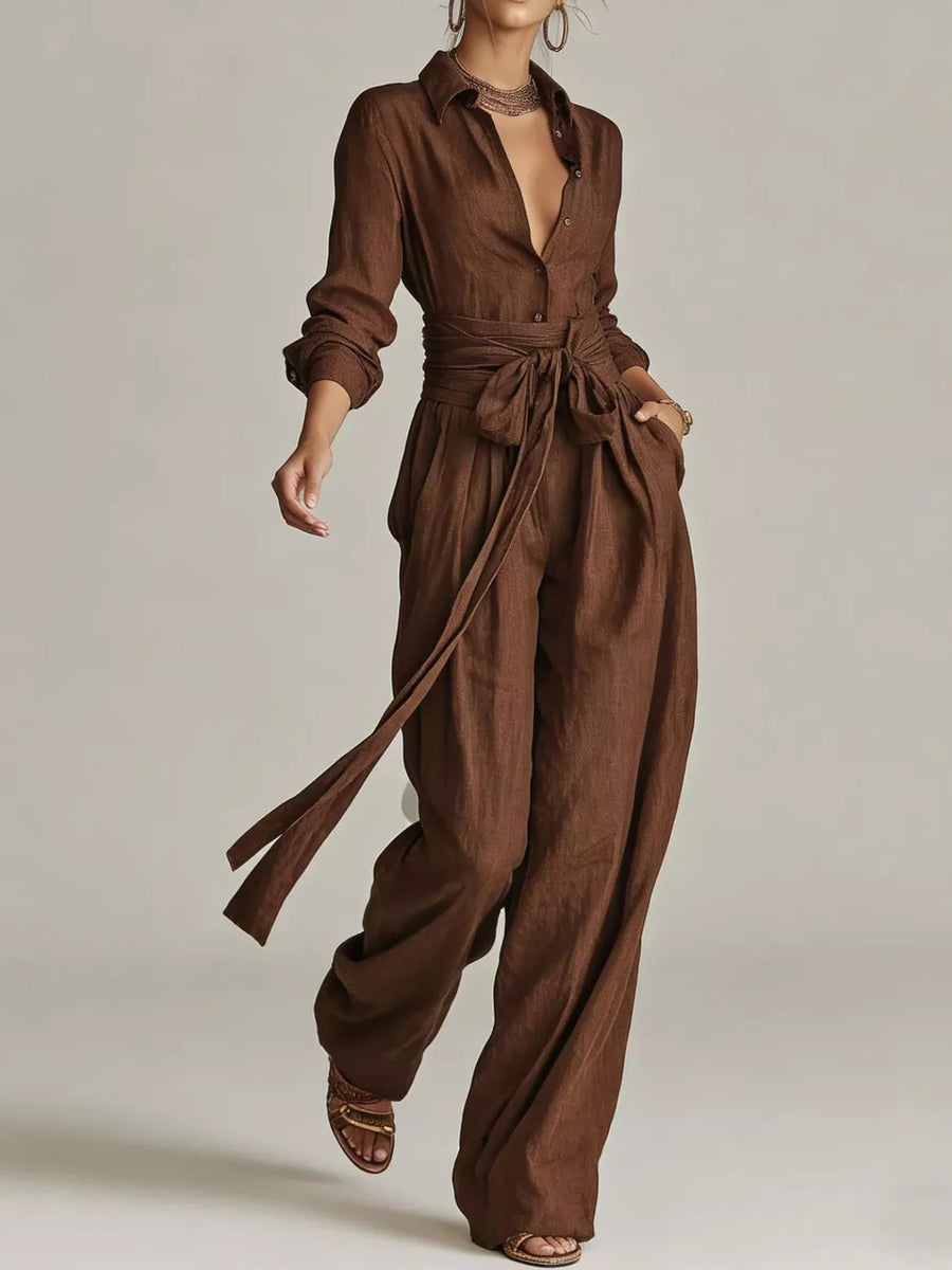 100% polyester Care instructions: Machine wash cold jumpsuit in Black with relaxed silhouette