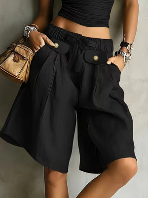 bermuda shorts in Olive Color with tied and bermuda