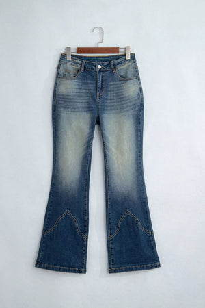 flare jeans in Medium with pocketed and full-length