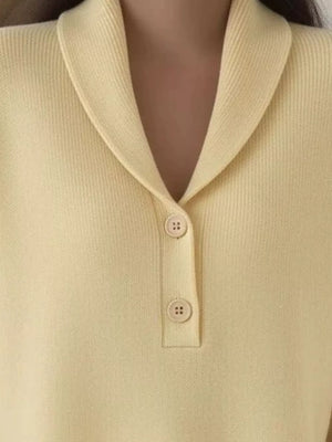 Black Button Detail Long Sleeve Sweater