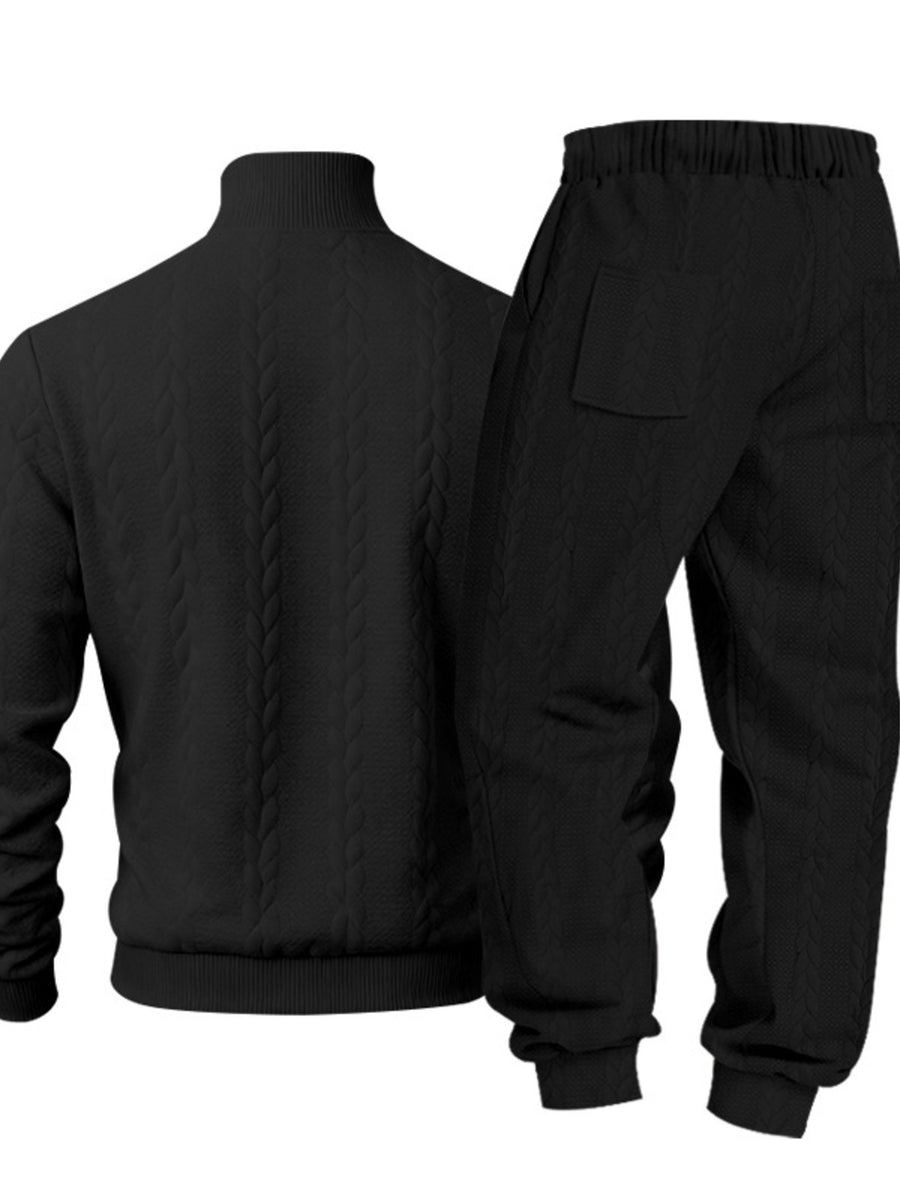 Black relaxed lounge set with mock neck
