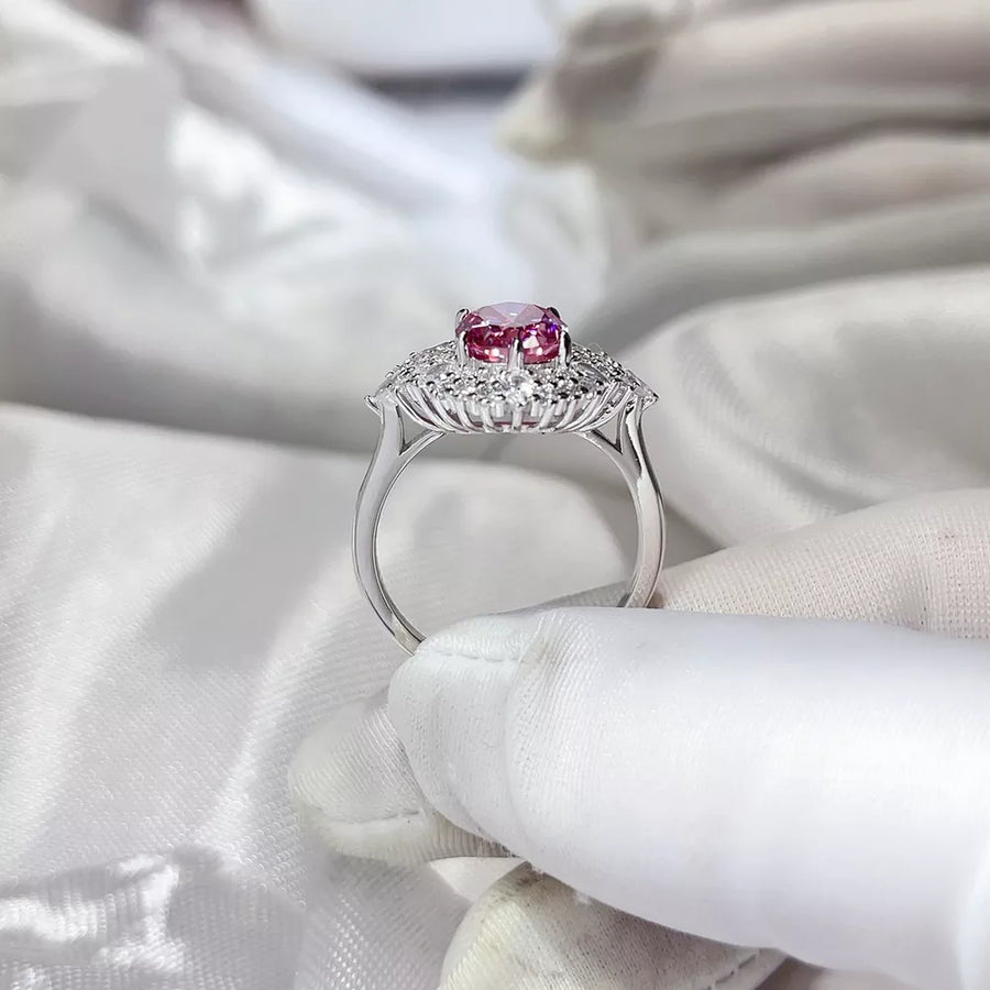 Fuchsia Pink, 2 Carat 925 Ring in Fuchsia Pink