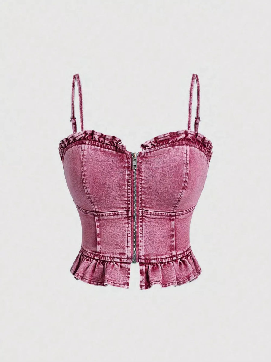 Y2K camisole in Pink with sweetheart