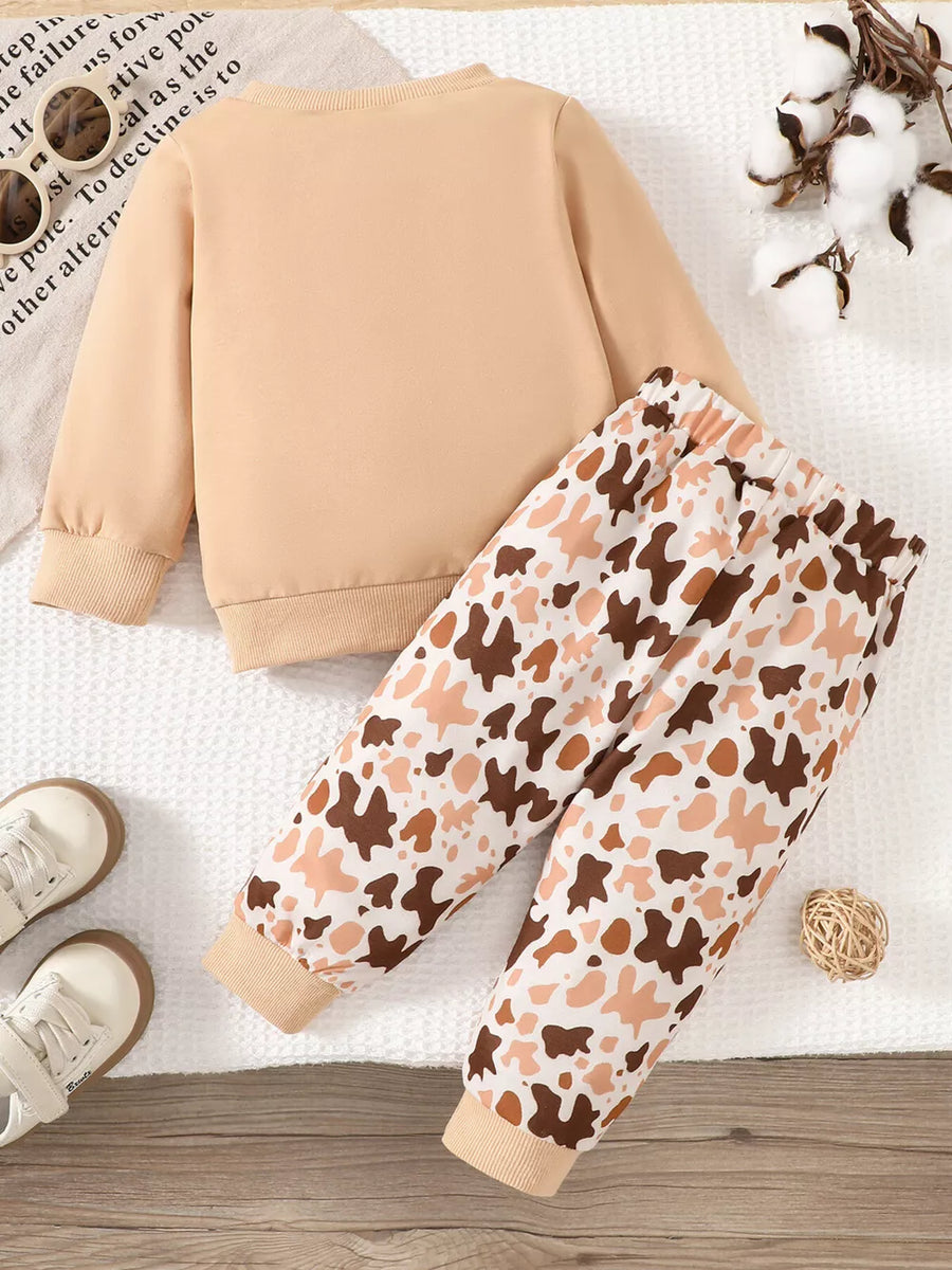 Children's Farm Animal Embroidered Top And Pants Set option 6