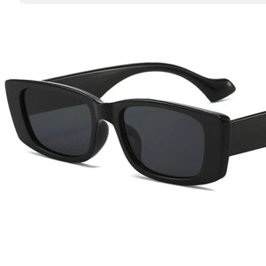 black sunglasses with N/A and N/A