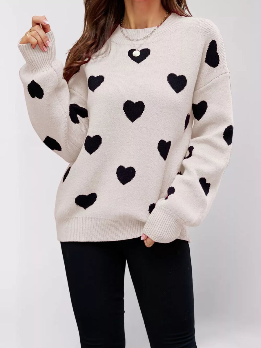 modern pullover sweater in Red with crew neck